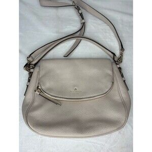 Kate Spade Devin Beige Crossbody/Handbag Dual Pockets Pebble Leather